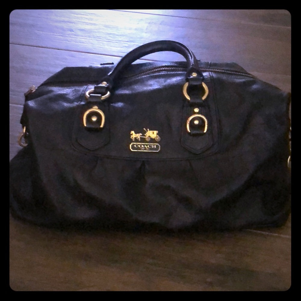 Black leather Coach Purse